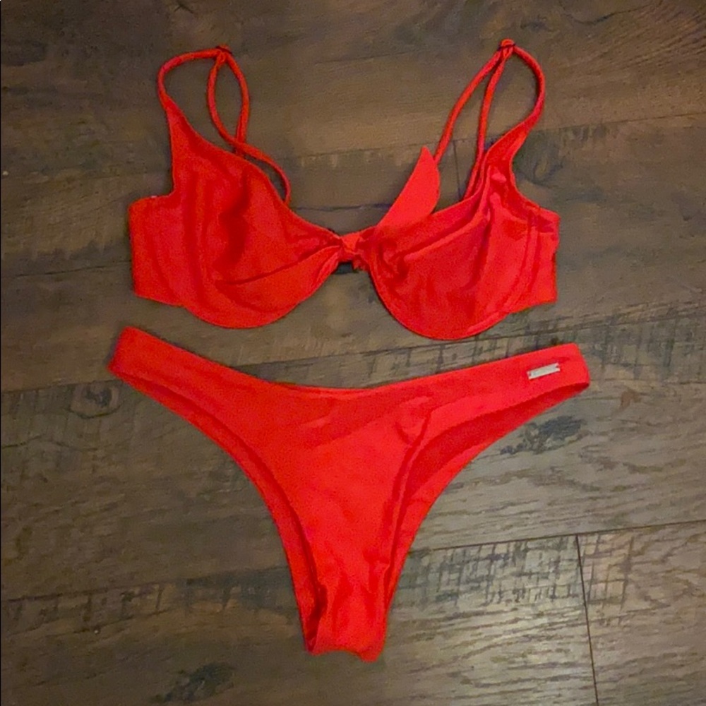 Red Black Bough Bikini